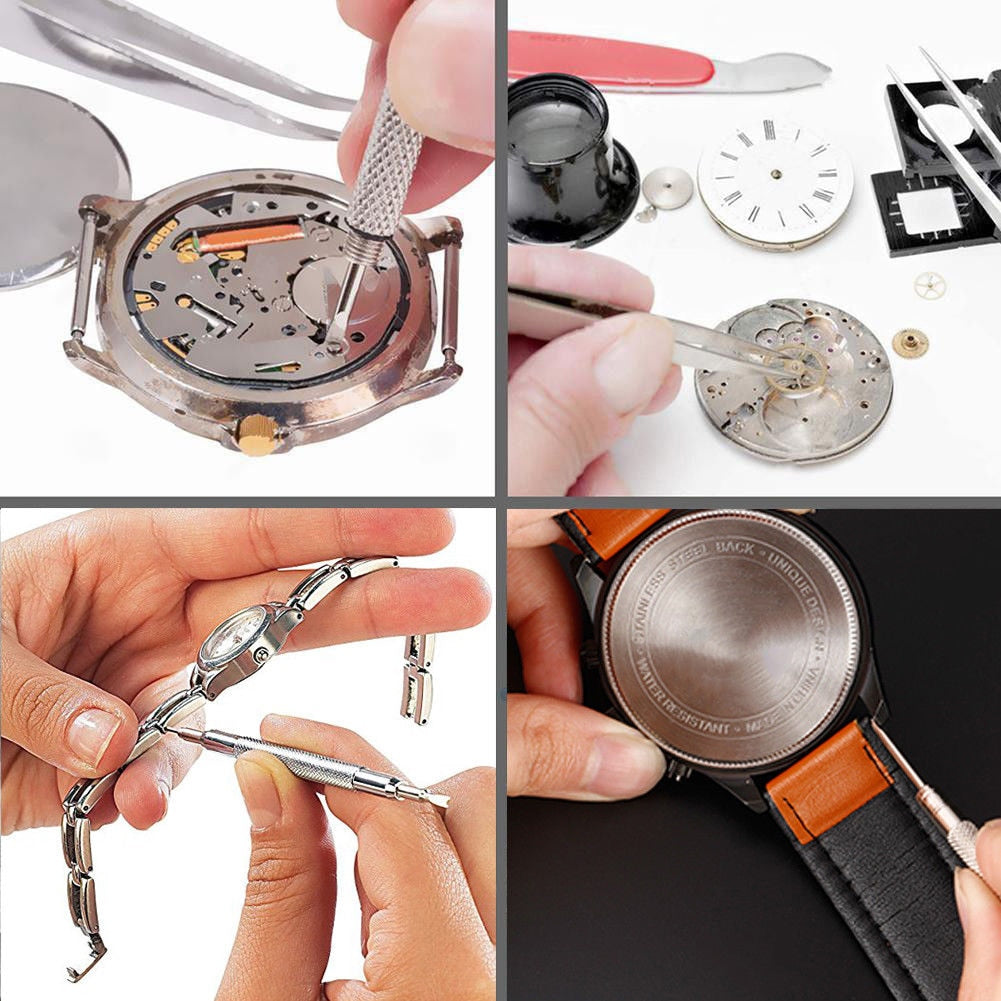 212pcs Watch Opener Repair Tool Kit Clock Pry Knife Screwdriver Pin Hammer Set Watchmaker Band Link Clockmaker Accessory