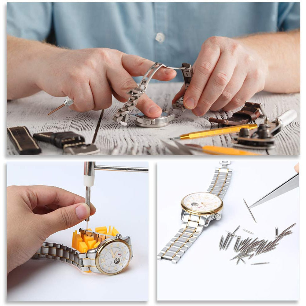 212pcs Watch Opener Repair Tool Kit Clock Pry Knife Screwdriver Pin Hammer Set Watchmaker Band Link Clockmaker Accessory