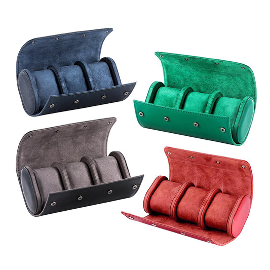 Luxury 3 Slots Portable Watch Storage Roll Travel Case