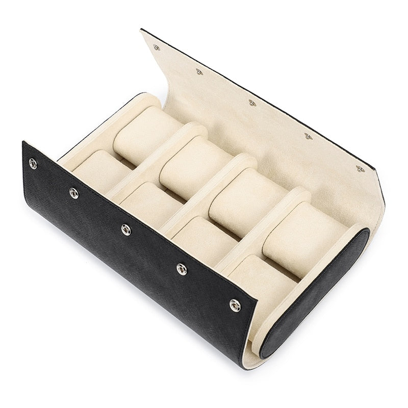 Luxury 8 Slots Watch Roll Travel Case